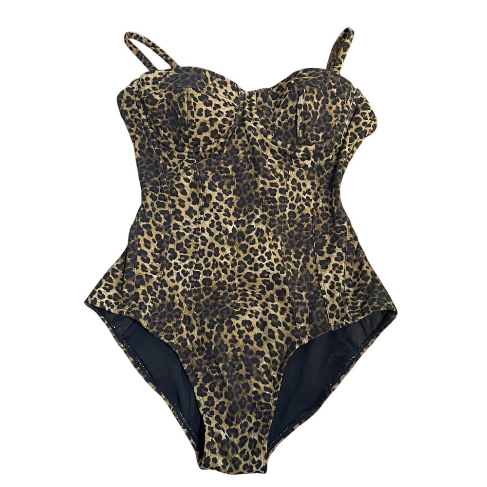 NWT Ta3 Leopard Pushy One Piece Swimsuit Shapewear Size Medium Short A Cup